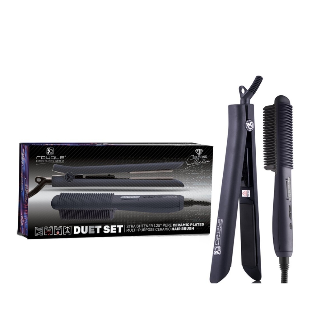 NWT Royale Diamond Collection  Hair Straightener and Brush
